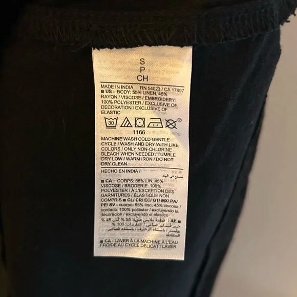 Old Navy Black Linen Blend Eyelet Dress - Picture 5 of 5